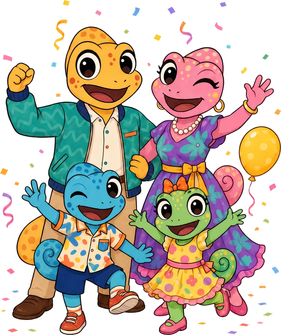 Raffie en z'n familie vieren feest
